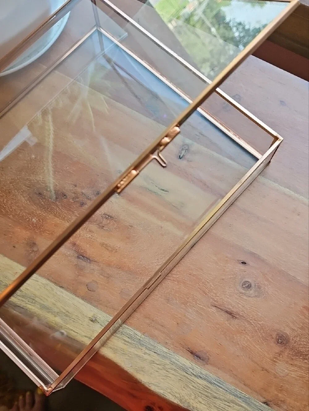 Glass Frame Shadowbox Rose Gold Border - Home Decor
